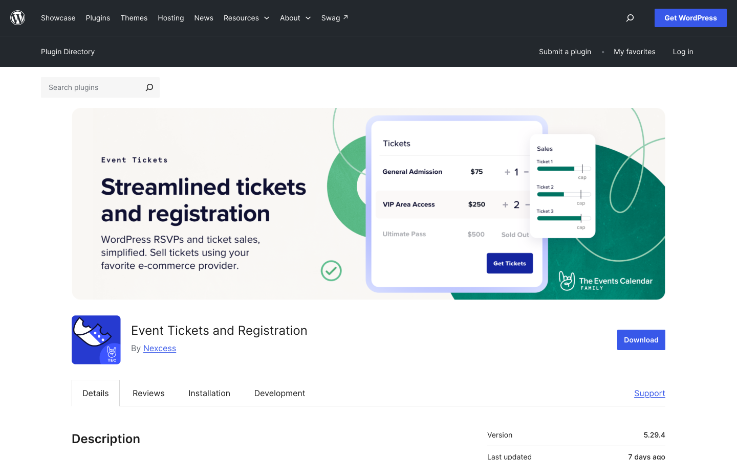 The Event Tickets website