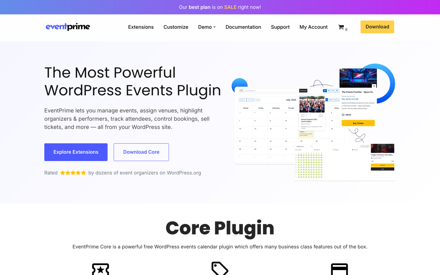 The EventPrime website