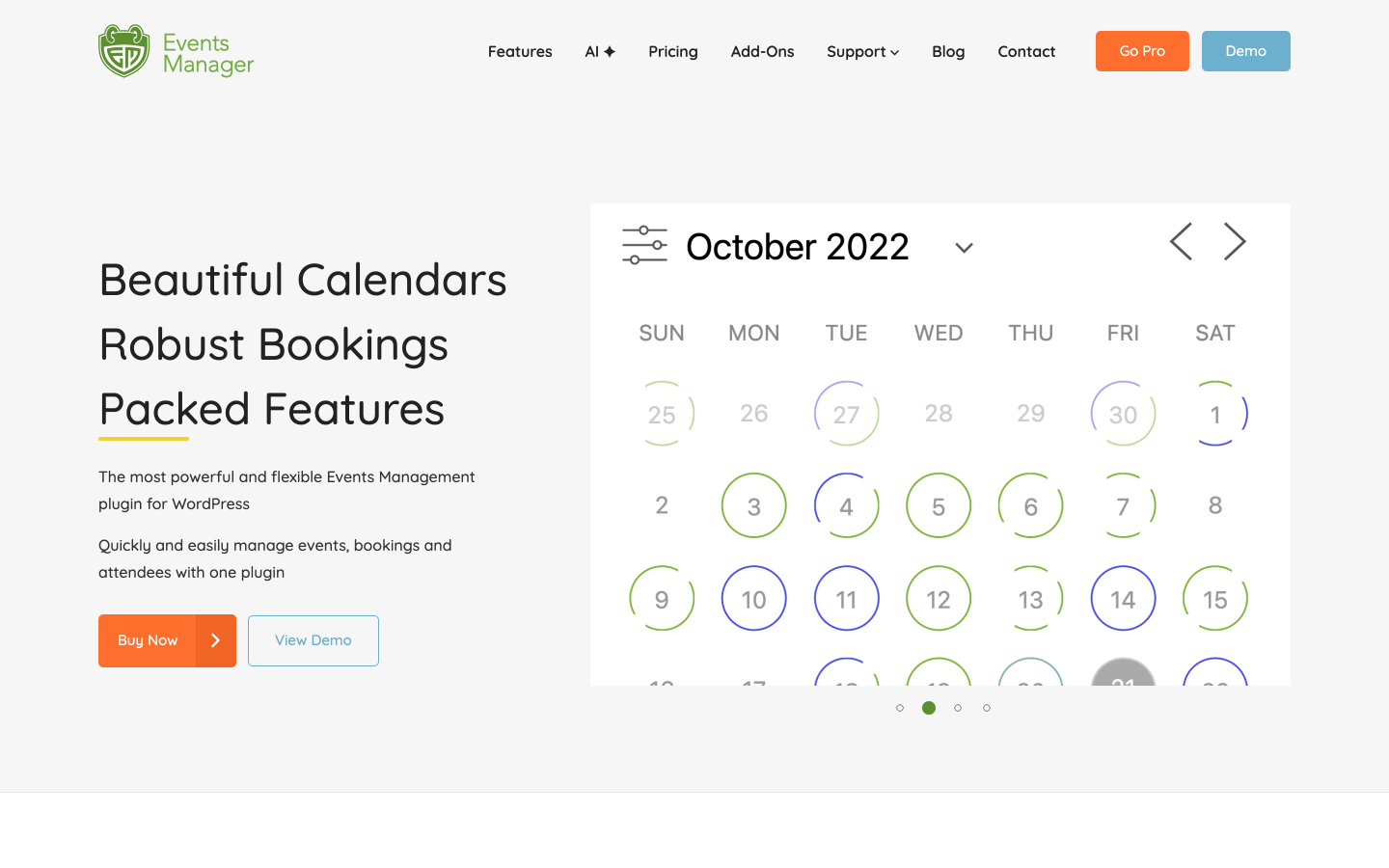 The Events Manager website