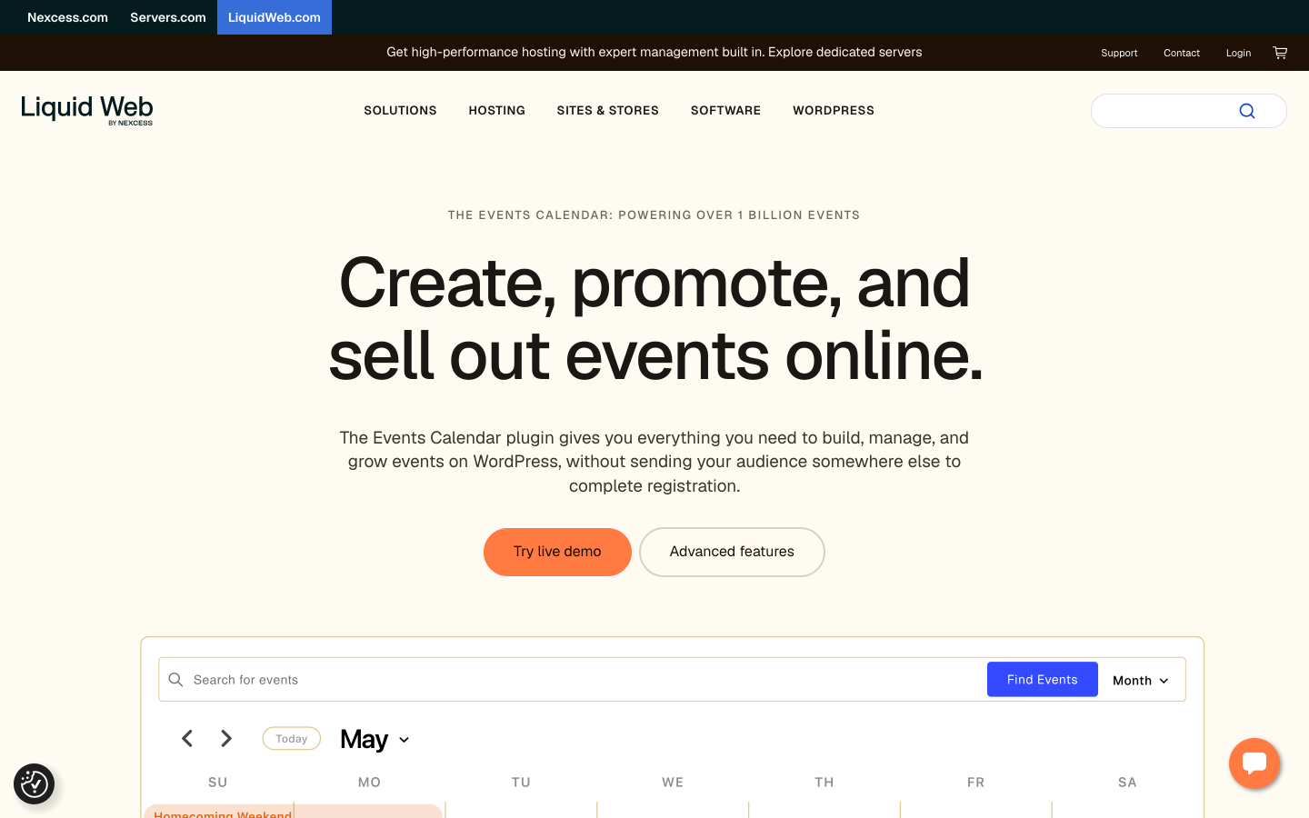 The The Events Calendar website
