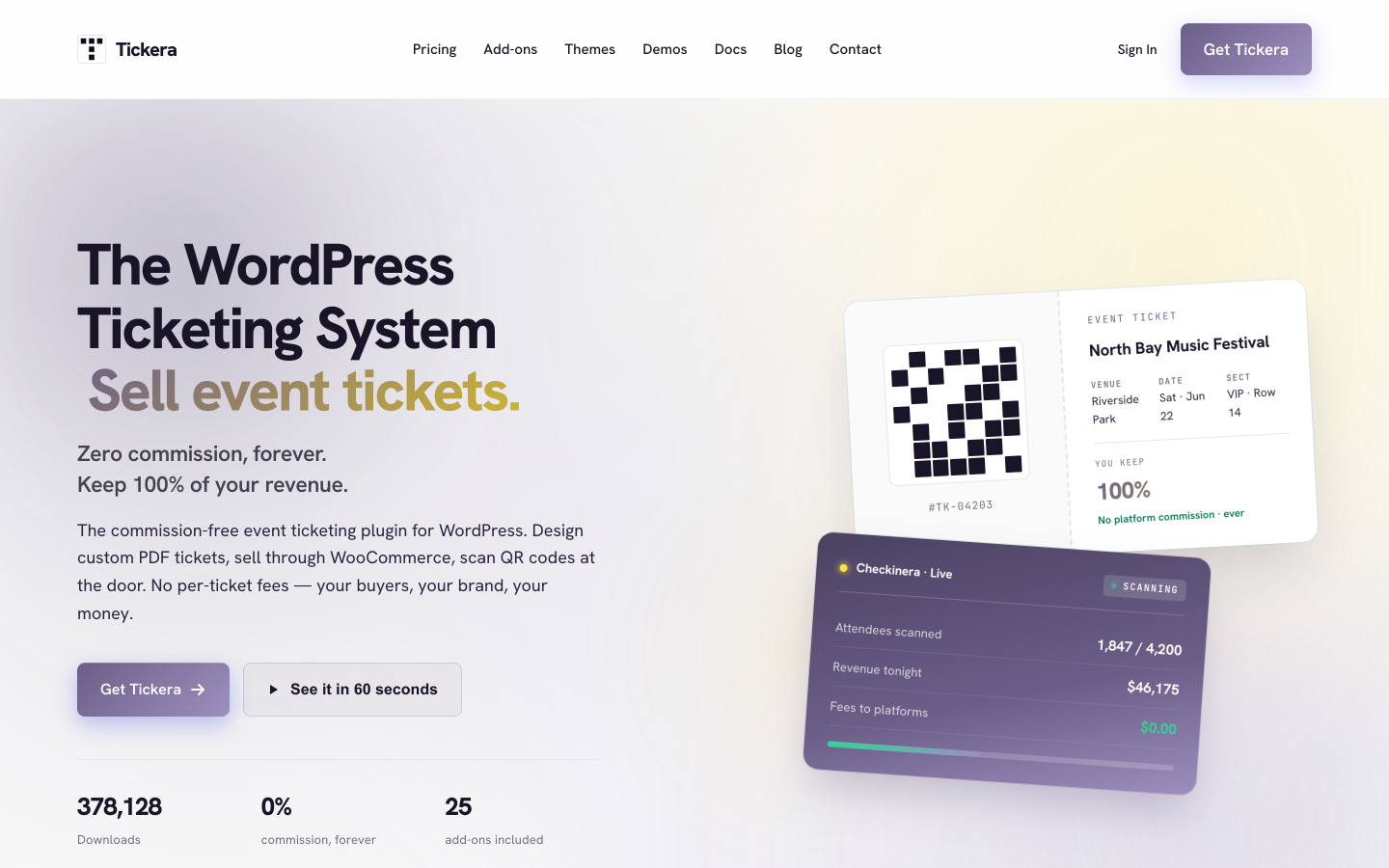 The Tickera website