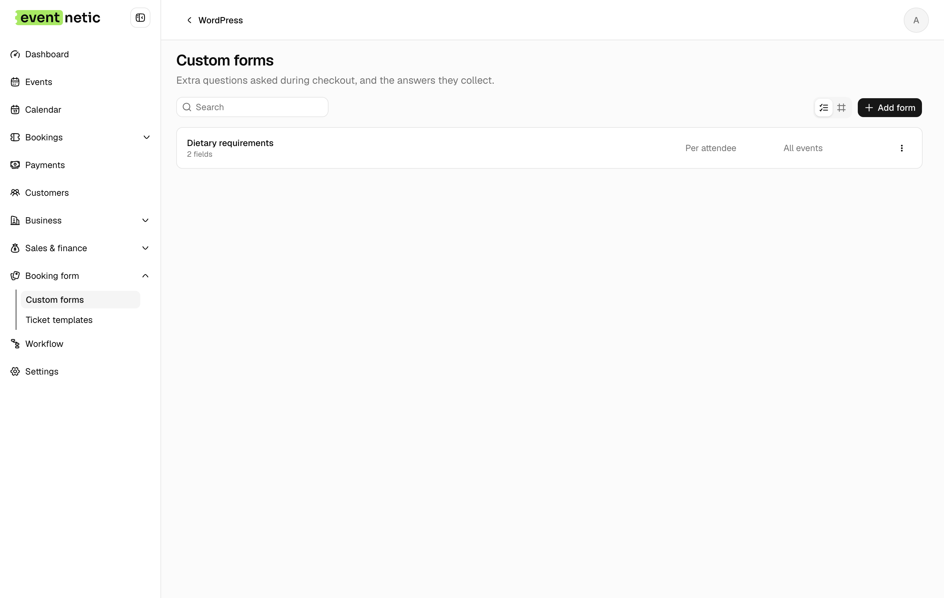 Custom forms